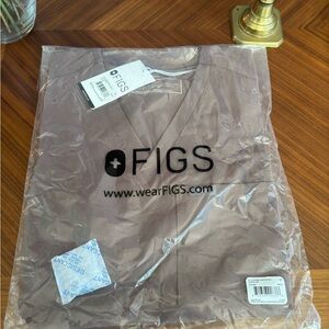 Figs Smokey Taupe Catarina Scrub Top - XS